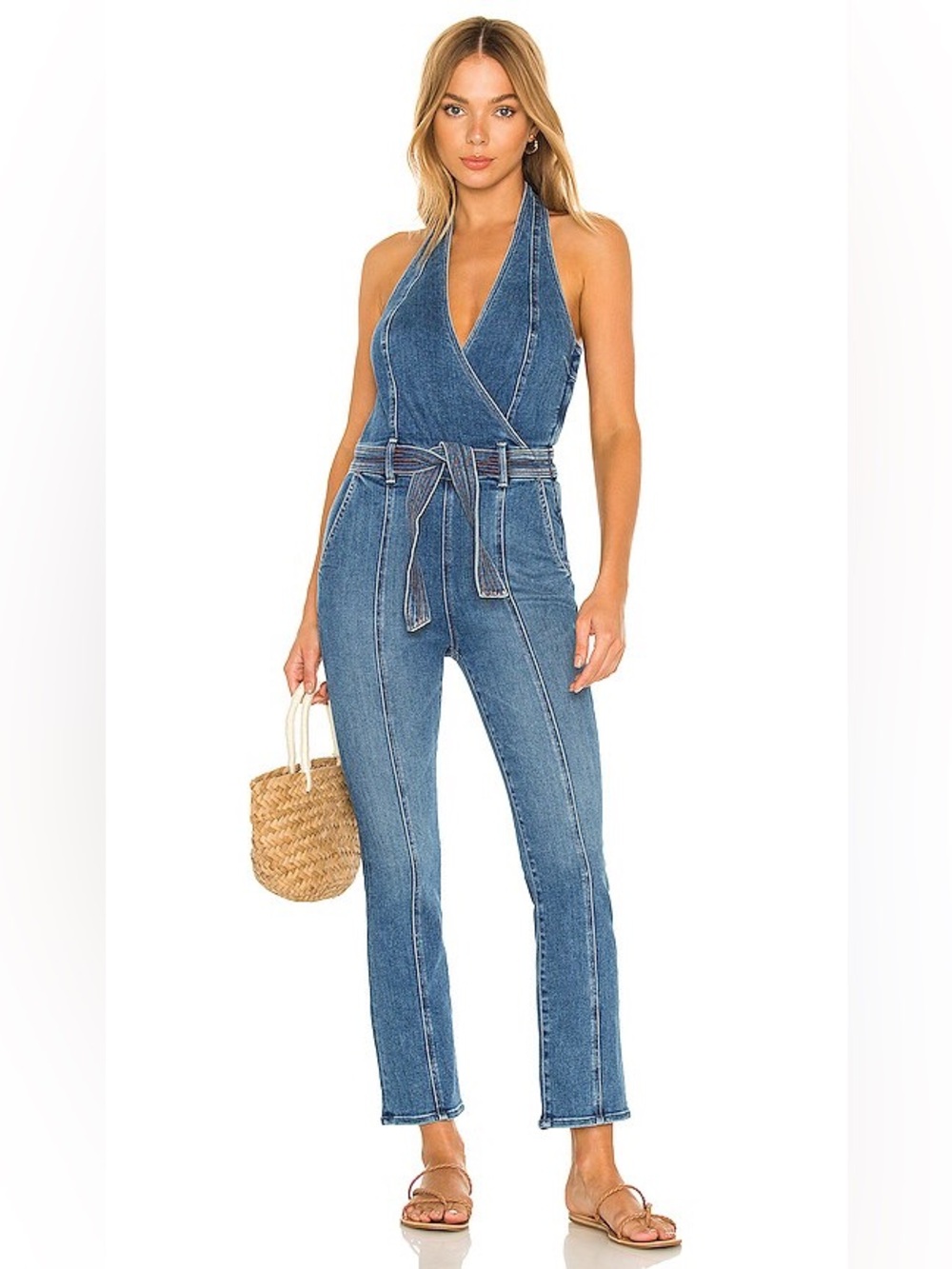 Mother The Halter Hustler Jumpsuit Ankle in A Groovy Kind Of Love 25